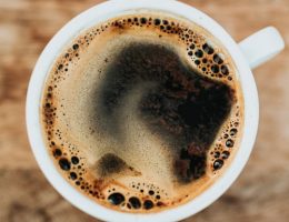 Cup of coffee from above