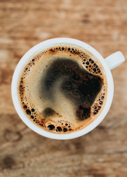 Cup of coffee from above