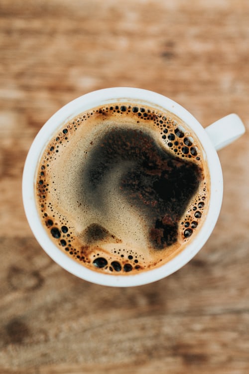 Cup of coffee from above