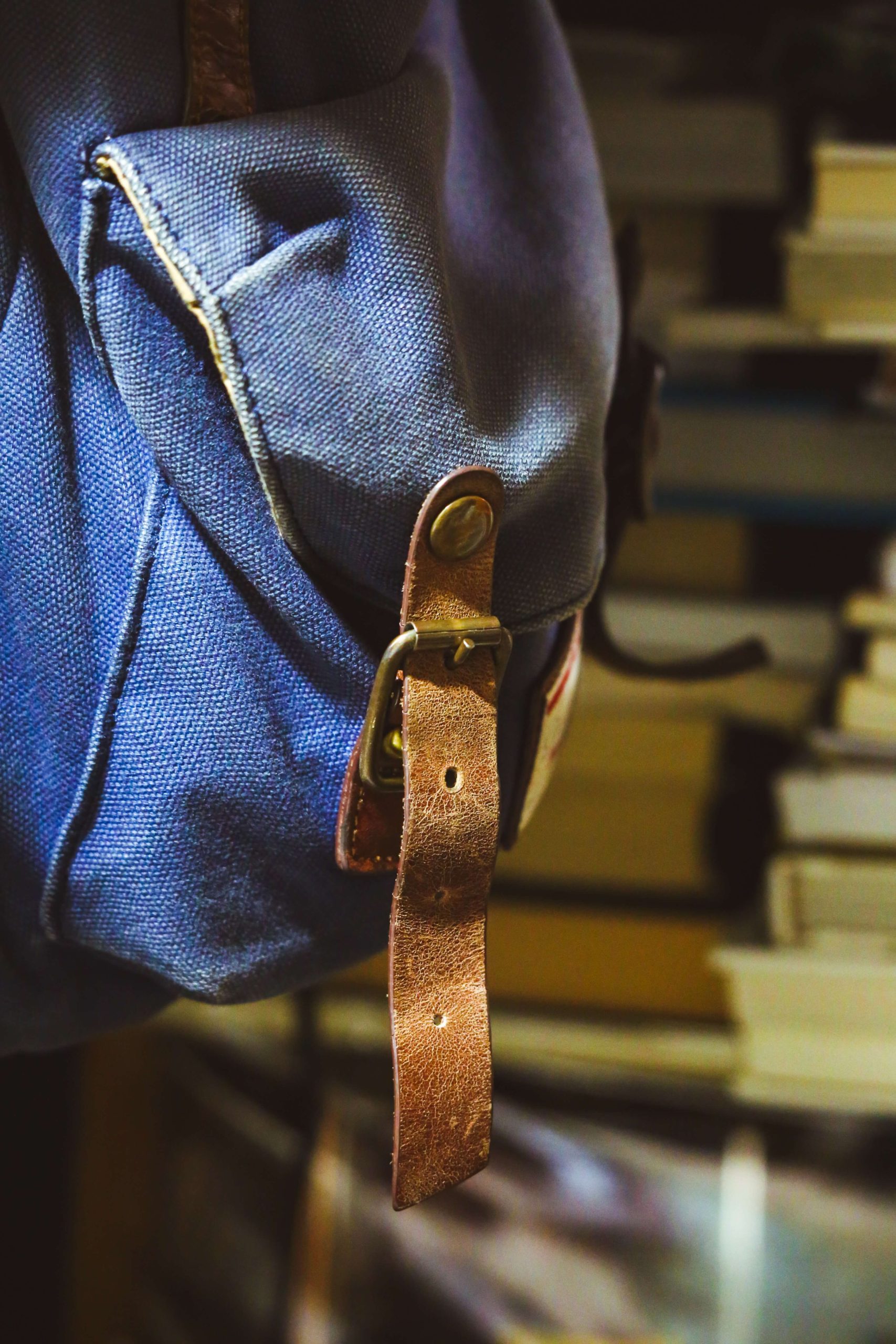 a close up of a backpack strap