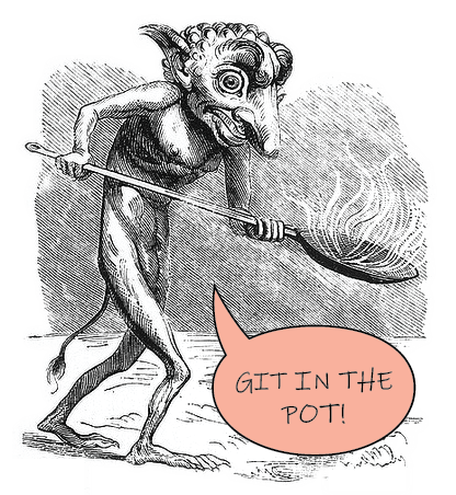 illustration of a goblin holding a pan