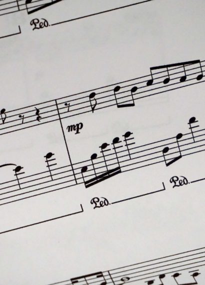 a close up of a sheet of music