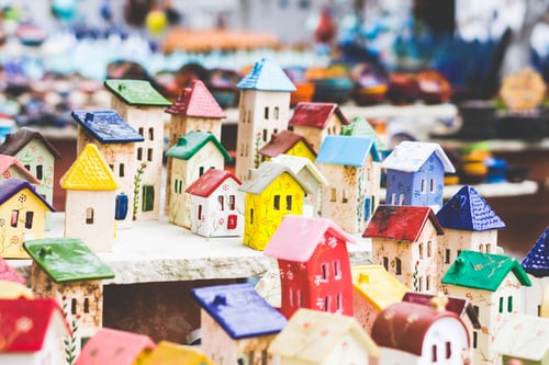 This is an image of small, clay houses.